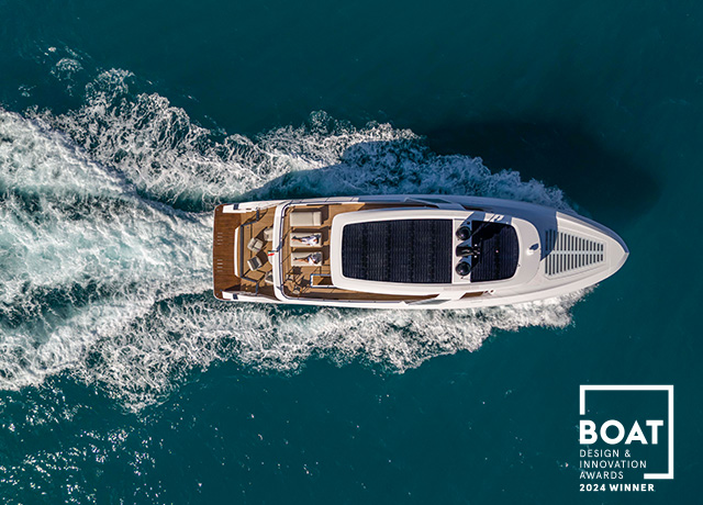 INFYNITO 90 de Ferretti Yachts triomphe au Boat International Design and Innovation Awards 2024 dans la catégorie ‘Outstanding Lifestyle Feature’.<br />
 